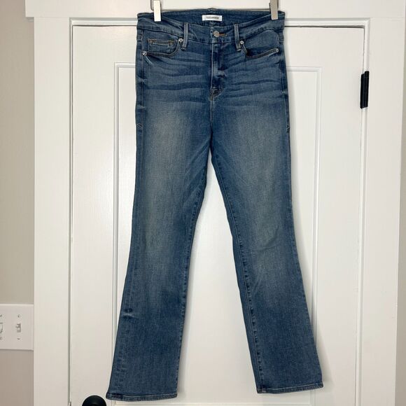 Good American Good Straight Jeans Ankle Crop Size 29 8 Style GASL103 - Picture 2 of 8